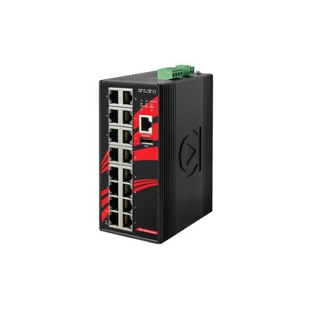 Antaira 16-Port Industrial Gigabit Light Layer 3 Managed Ethernet Switch LMX-1600G